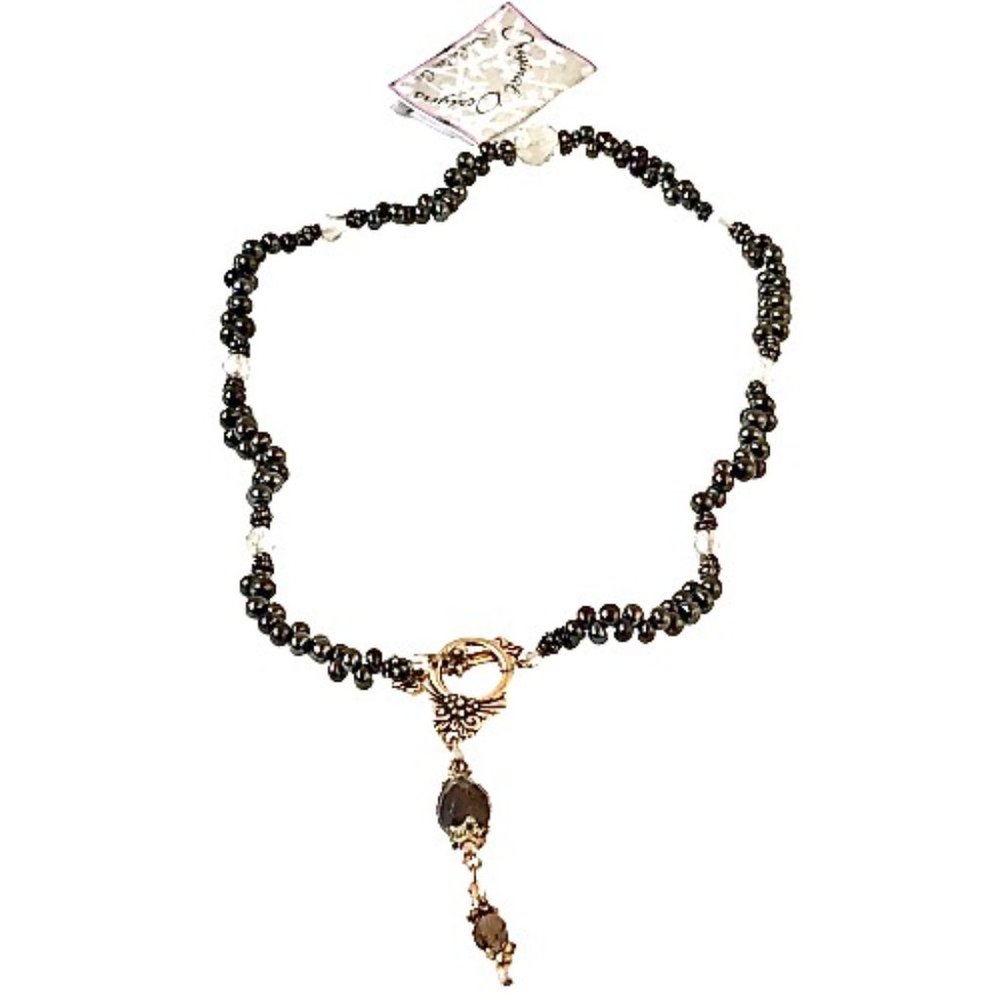 Necklace Bronze Beads by Original Designs REVERSIBLE with Pendant New